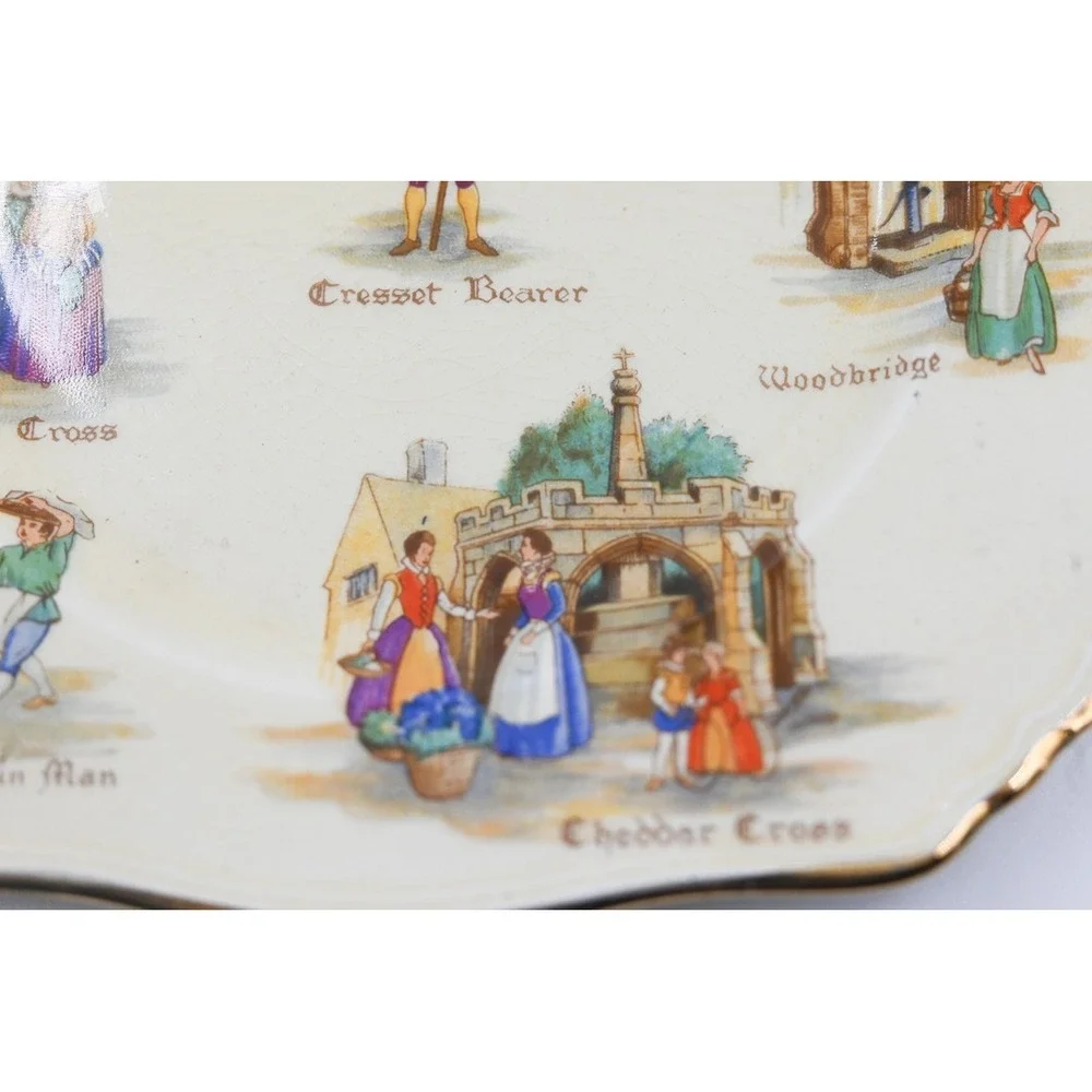 Royal Winton Old English Markets Plate Grimwades England Vintage Square Plate